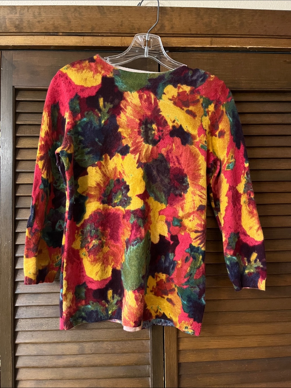 Talbots Audrey Cashmere Floral Scoopneck Sweater